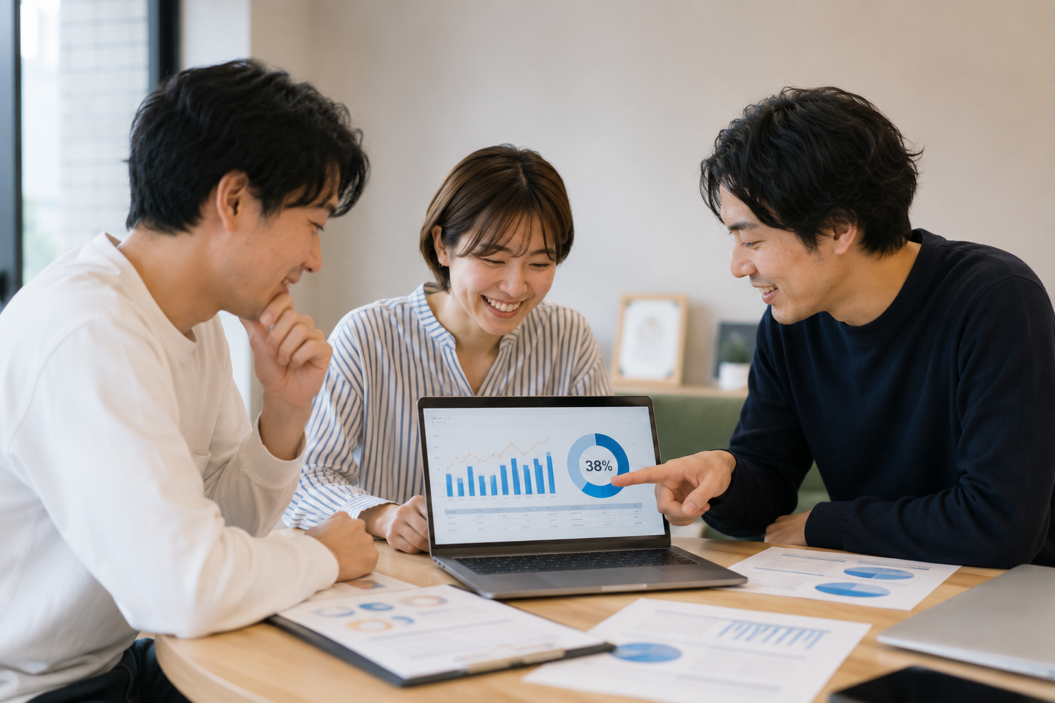 採用計画を話し合うチーム