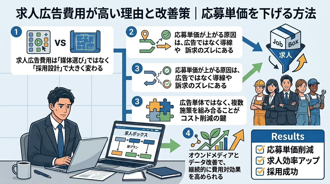 求人広告費用が高い理由と改善策｜応募単価を下げる方法