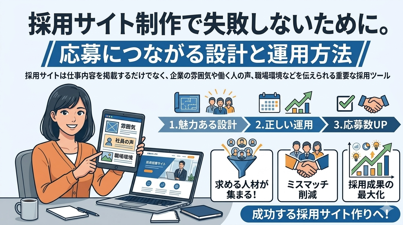 採用サイト制作で失敗しないために。応募につながる設計と運用方法